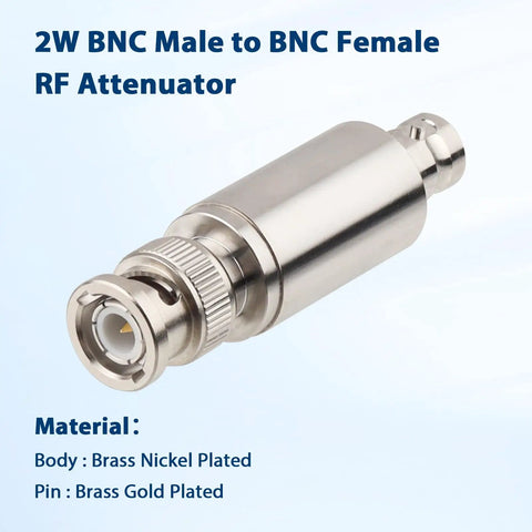 Coaxial RF Attenuator Ten DB 2W BNC Male To BNC Female Connector Fifty Ohm For Radio And Communications Applications Pro Grade Gear Rock Solid Signal Level Control For High Power Rigs