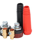 12 Piece Welding Cable Panel Connector Set With Quick Fit Design, Red And Black ABS Connectors For Power Supplies And Welding Workshops