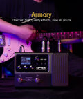 GP 100 Guitar And Bass Amp Modeling Rig With IR Cabinets, 140 Built In Effects device with guitar in background.