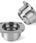 Heavy Duty 9 Inch Bearing Housing Pair For Ford Slide Over 3 Inch Axle Tubes CNC Machined Steel Ends With One Half Inch Threaded Bolt Holes Raw Finish Durable Replacement Set, pair shown