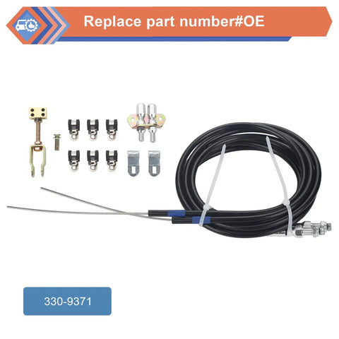 Universal Parking Brake Cable Complete Kit For Lokar Floor Mount includes 96 inch cable and mounting hardware for easy installation.