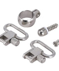 1 Inch Quick Detach Sling Swivels and Split Band Magazine Tube Adapter Kit For 0.645 To 0.660 Inch Tubes, Silver Color set