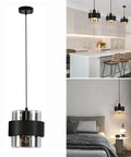 Matte Black Pendant Lights For Kitchen Island 7 Inch Adjustable Mini Glass Hanging Lights Decorative Lighting Fixture