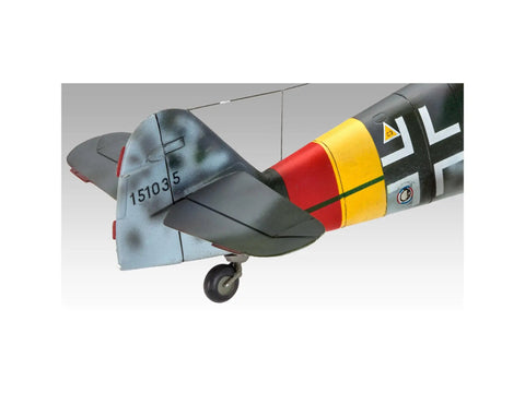 Close-up of tail on Messerschmitt BF 109 G10 Model Airplane Kit In 1 To 48 Scale With Movable Propeller 40 Parts Skill Level 4