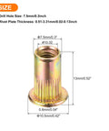 Flat Head Rivet Nut Set Of Fifty Carbon Steel Threaded Inserts With Knurled Body And Zinc Plated Finish Ten Thirty Two Thread Size