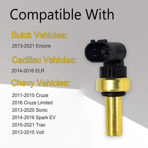 Zufoty engine coolant temperature sensor with brass probe and black plastic connector