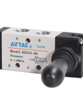 Hand Lever Pneumatic Valve With Quarter Inch Port Five Three Way Closed Center Workhorse Manual Control Direct Acting Aluminum Body Air Valve