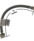 12-inch stainless steel braided water supply line with brass nut for toilet angle shut off valve set, easy install