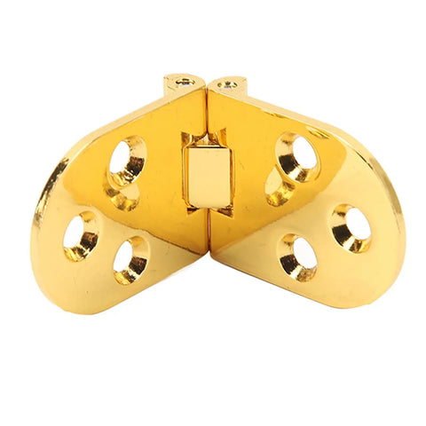Set Of Four 180 Degree Flap Hinge 0.09 Inch Thick Zinc Alloy Heavy Duty Folding Flip Top Hinge bright gold finish, close-up view