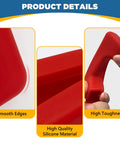 Close-up of red silicone durable Tesla Cybertruck Tow Hook Covers Red 2 Pack Beefed Up Heavy Duty Trailer Hitch Covers For 2024 2025 Models