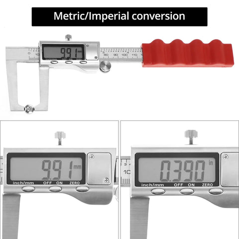 High Precision Digital Caliper For 0 To 6 Inch (0-150 MM) Stainless Steel With Large LCD Display showing metric and imperial units