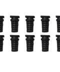 10 Pack Cable Gland Strain Relief Bushings Set With 3.5 Mm 4 Mm And 5 Mm Inner Diameters Rubber Cord Sleeves For Angle Grinders Electric Drills And Power Tools Heavy Duty Cable Protection Black Or White, front view.