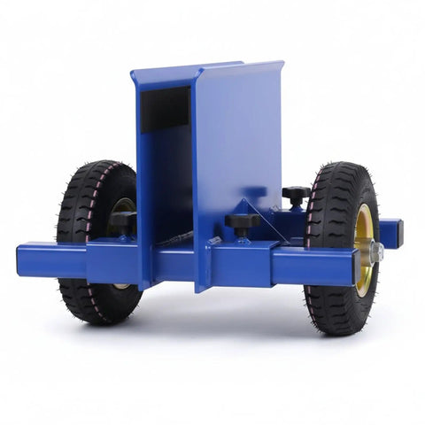 Built Like A Tank Heavy Duty Panel Cart Dolly Supporting 550 Lb Loads With Grippy Pneumatic Wheels For No Sweat Moving Of Drywall Glass Stone Panels And Rock Solid Adjustable Clamps, side view showcasing tires and frame.