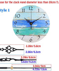 High Torque Non-Ticking Quartz Clock Movement Kit With Three Hands DIY Wall Clock Repair Parts on beach-themed clock face