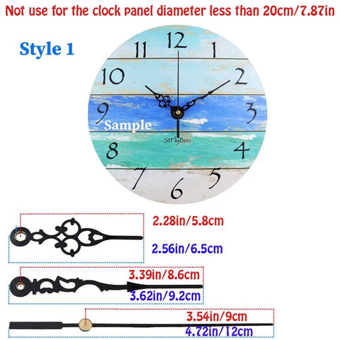High Torque Non-Ticking Quartz Clock Movement Kit With Three Hands DIY Wall Clock Repair Parts on beach-themed clock face