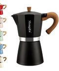 Stovetop Espresso Maker Moka Pot For Home Barista Quality Espresso 6 Cup 10 Oz Black Greca Italian Style Coffee Brewer