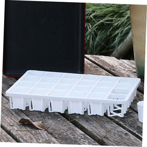 Three Pack Nursery Pot Brackets For Greenhouse Germination Trays, Square Hole Rack Holders, Lightweight Breathable Plant Propagation Storage, Space Saving Garden Organizer