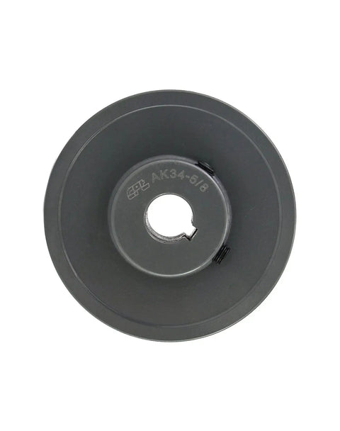 Rock Solid Single Groove V Belt Pulley 3.45 Inch OD Five Eighth Inch Bore Cast Iron Fixed Bore 1 Groove Sheave For V Belt 4L A AX Sections