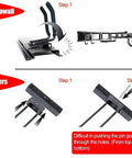 Comparison of UltraWall 13 Piece Tool Storage Rack Kit and other systems showing easier hook installation process.