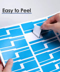 Color Coded Cable Labels Set For Quick Cable Management, 8 Sheets Of 240 Labels, A4 Size 210 x 297 mm, easy to peel