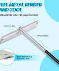 15.25 Inch Sheet Metal Bender Tool For 24 Gauge Steel Folds with 1 Inch Depths and PVC Handle