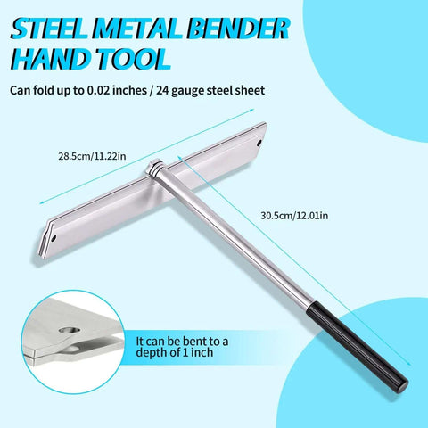 15.25 Inch Sheet Metal Bender Tool For 24 Gauge Steel Folds with 1 Inch Depths and PVC Handle