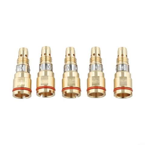 Five copper Gas Diffuser D M250 For Miller MDX Series MIG Welding Nozzles with heat resistance and conductivity.