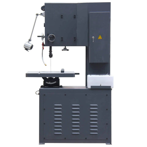 Side view of Heavy Duty 16 Inch Vertical Metal Cutting Bandsaw With 220V Single Phase Variable Speed Pro Grade Integrated Blade Welder And Grinder Tilting Cast Iron Table For Steel Aluminum And Plastic VS 1611.
