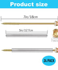 12 Pack 7 Inch Gutter Screws With Stainless Steel Sleeves For 5 Inch Roof Gutter Repair White Durable Nails With Installation Kit Included For DIY Gutter Maintenance And Replacement, showing product size and dimensions.