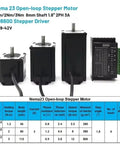 Nema23 open-loop stepper motor and TB6600 driver, showcasing specs for heavy duty applications in CNC setups.