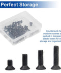 M6 X 12mm Phillips Countersunk Machine Screws 304 Stainless Steel Set 35 Pack Flat Head Hardware for Electronics and DIY Projects Durable Corrosion Resistant Easy Installation in plastic storage box