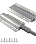 2 Pack Push To Open Aluminum Cabinet Latches For Cabinets, Drawers And Wardrobes No Knob Hidden Hardware with screws, silver finish