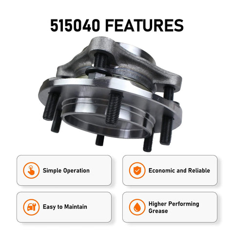 4WD Front Wheel Bearing And Hub Assembly For Toyota Tacoma 2005 To 2019, front view showing features and 6-lug design