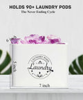 Powder Coated Galvanized Metal Laundry Pods Holder With Hinged Lid Farmhouse Style Space Saving Canister Cream 7x6x5"
