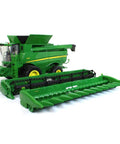 Big Farm S690 1 To 16 Scale Combine With Corn Head And Draper Head Realistic Lights And Sounds Durable Farm Toy For Indoor And Outdoor Play Unload Grain From Tank Through Rotating Auger Ages Three And Up