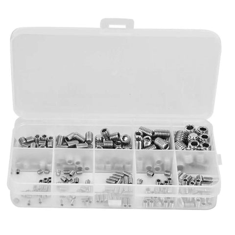 245 Piece Stainless Steel Hex Head Screws Set For Handyman DIY Projects Durable Fasteners Kit With Various Sizes And Easy Install Rust Resistant Screws For Cabinets Furniture Or General Repairs in plastic storage box