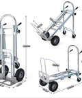 Heavy-Duty Aluminum Hand Truck Dolly With Convertible Two-In-One Design And Pneumatic Wheels For Easy Moving Quickly Switch To Platform Cart Make Moving Heavy Loads A Breeze Rugged Durable Versatile Use, 50x46x131 cm