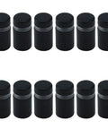 12-pack matte black stainless steel glass standoff spacers for wall mounting, 1/2 x 3/4 in
