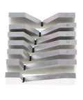 Front view of 17-piece angle block set, 3 in x 1/4 in, accuracy-ground, 0-45 degrees, steel