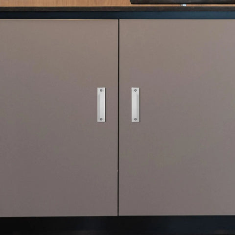 2-Piece Aluminum Cabinet Handles In White Finish For Kitchen Cupboards And Dresser Hardware on gray cabinet doors
