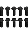 Hardcore Carbon Steel Button Head Hex Flange Bolts For Cutting Machines And Precision Instruments Deliver Dead Tight Grip And Zero Fuss Mounting Shop Grade Metric Fasteners - set of 10 bolts, black, hex head design.