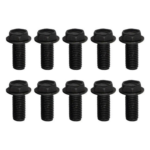 Hardcore Carbon Steel Button Head Hex Flange Bolts For Cutting Machines And Precision Instruments Deliver Dead Tight Grip And Zero Fuss Mounting Shop Grade Metric Fasteners - set of 10 bolts, black, hex head design.