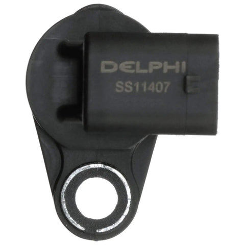 Crankshaft Position Sensor SS11407 Drop In Replacement for auto engines, top view showing connector and mounting hole.