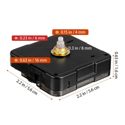 Quartz Clock Movement Replacement For DIY Projects With Quiet Sweep Technology Silent Battery Operated Nifty Wall Clock Mechanism Black Finish
