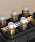 Air Suspension Solenoid Valve Block For Mercedes Benz Fits CL550 CL600 CLS400 with brass fittings and labeled ports