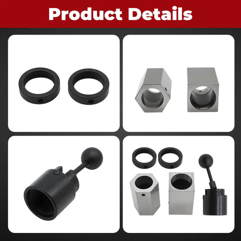 Product details of Beefy 5C Collet Block For Lathes And Mill Machines Featuring Hex Square Mount and collet accessories.