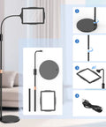 Floor LED Magnifier With Light And Stand Hands Free 2 In 1 Large Lighted Magnifier Lamp with assembly instructions