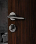 Door with Walnut Wood Grain Vinyl Wallpaper Peel And Stick Dark Brown Thick Texture Adhesive Contact Paper For Kitchen Cabinets