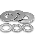 Slick Ultra Thin Stainless Steel Flat Washer Set 304 Grade M2 To M8 Assorted Shim Gasket Kit 500 750 1200 Pcs Corrosion Resistant Space Saving Spacers For Electronics Machinery DIY Projects, stainless washers stacked