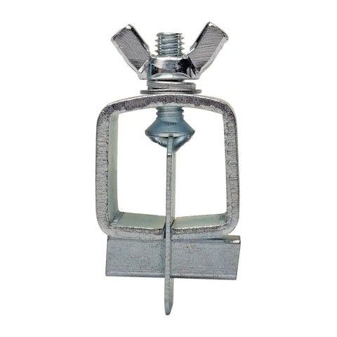 Close-up of Intergrip 8 Piece Welding And Fabrication Clamp Set For Precise Butt Welds, 0.040 Inch Gap, steel clamp, silver finish
